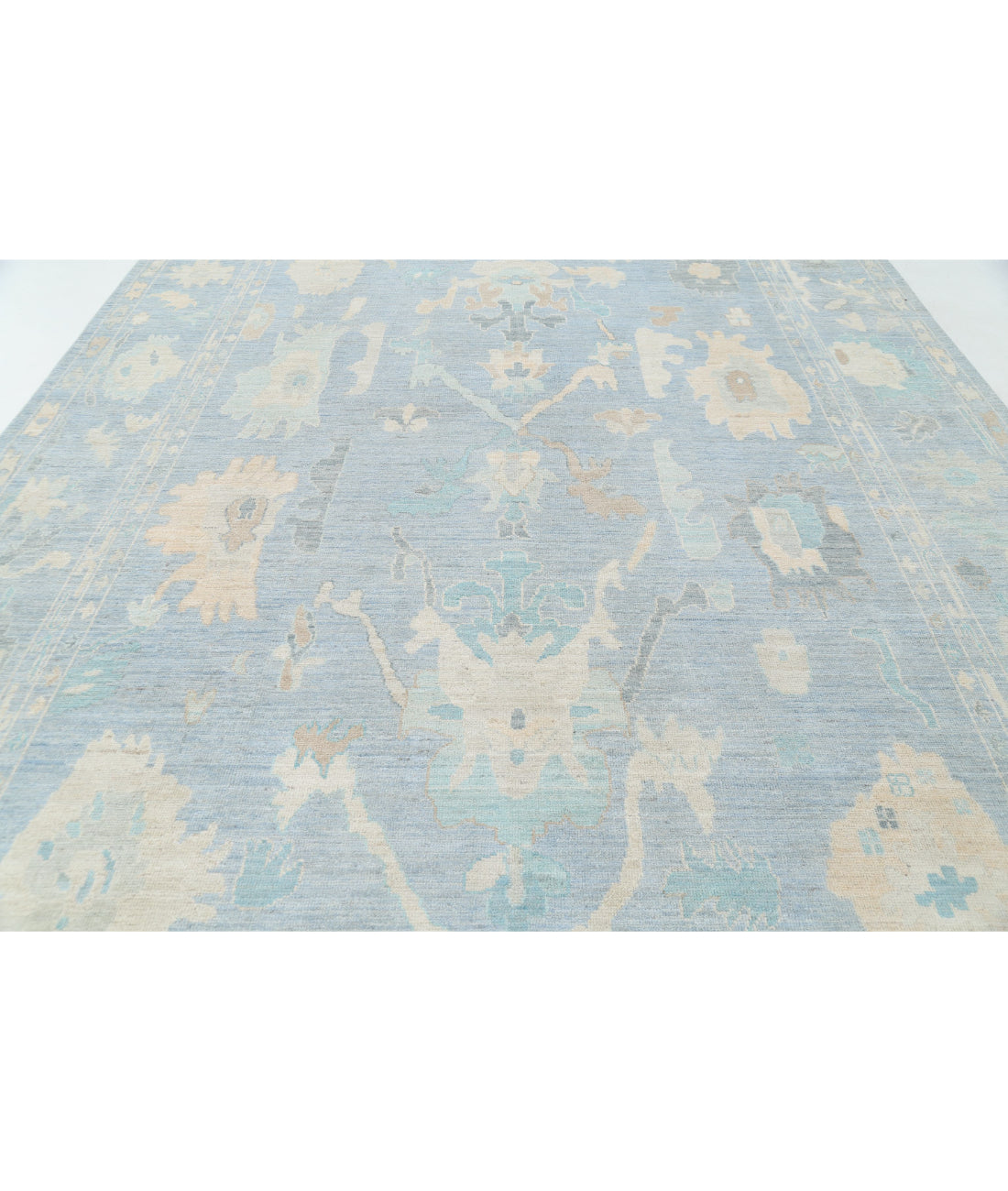 Oushak 11'11'' X 13'10'' Hand-Knotted Wool Rug 11'11'' x 13'10'' (358 X 415) / Blue / Green