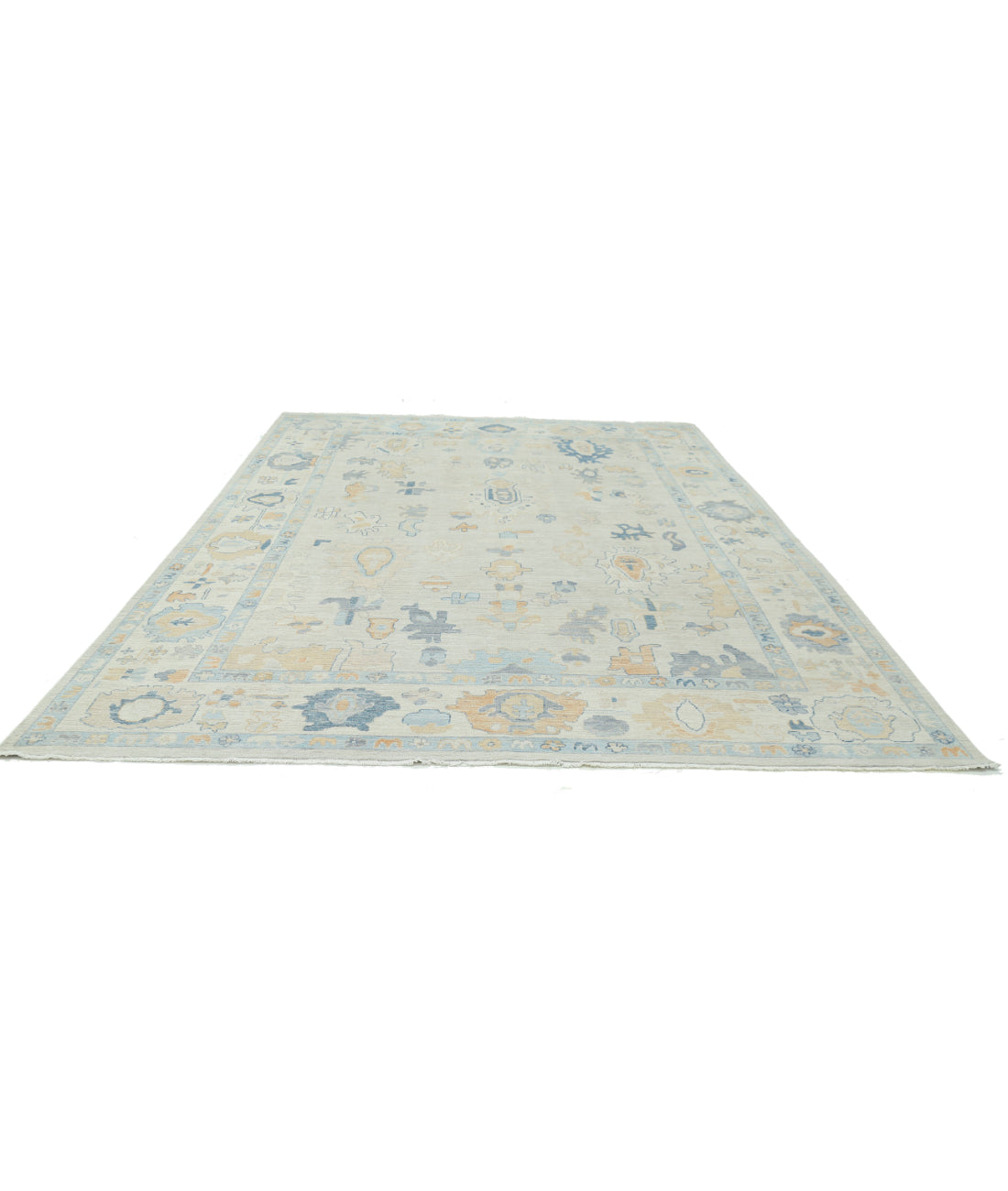 Oushak 9'11'' X 13'9'' Hand-Knotted Wool Rug 9'11'' x 13'9'' (298 X 413) / Ivory / Ivory