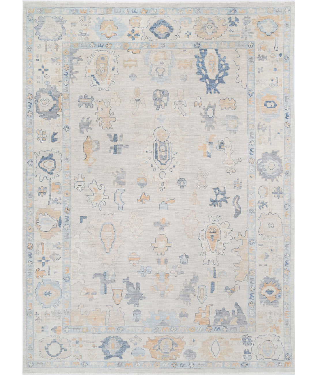 Oushak 9'11'' X 13'9'' Hand-Knotted Wool Rug 9'11'' x 13'9'' (298 X 413) / Ivory / Ivory