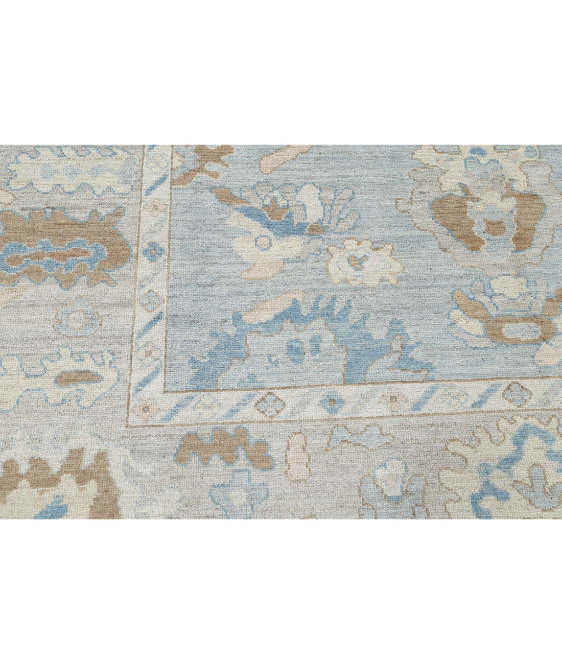 Oushak 8'2'' X 10'1'' Hand-Knotted Wool Rug 8'2'' x 10'1'' (245 X 303) / Blue / Grey