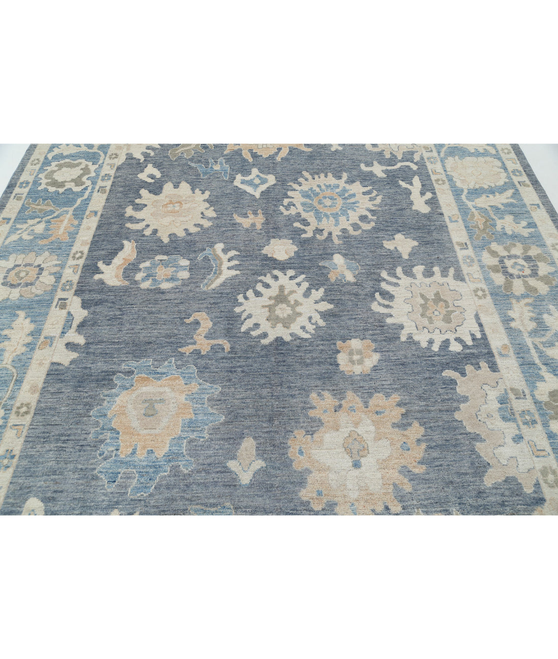 Oushak 8'0'' X 9'10'' Hand-Knotted Wool Rug 8'0'' x 9'10'' (240 X 295) / Grey / Blue