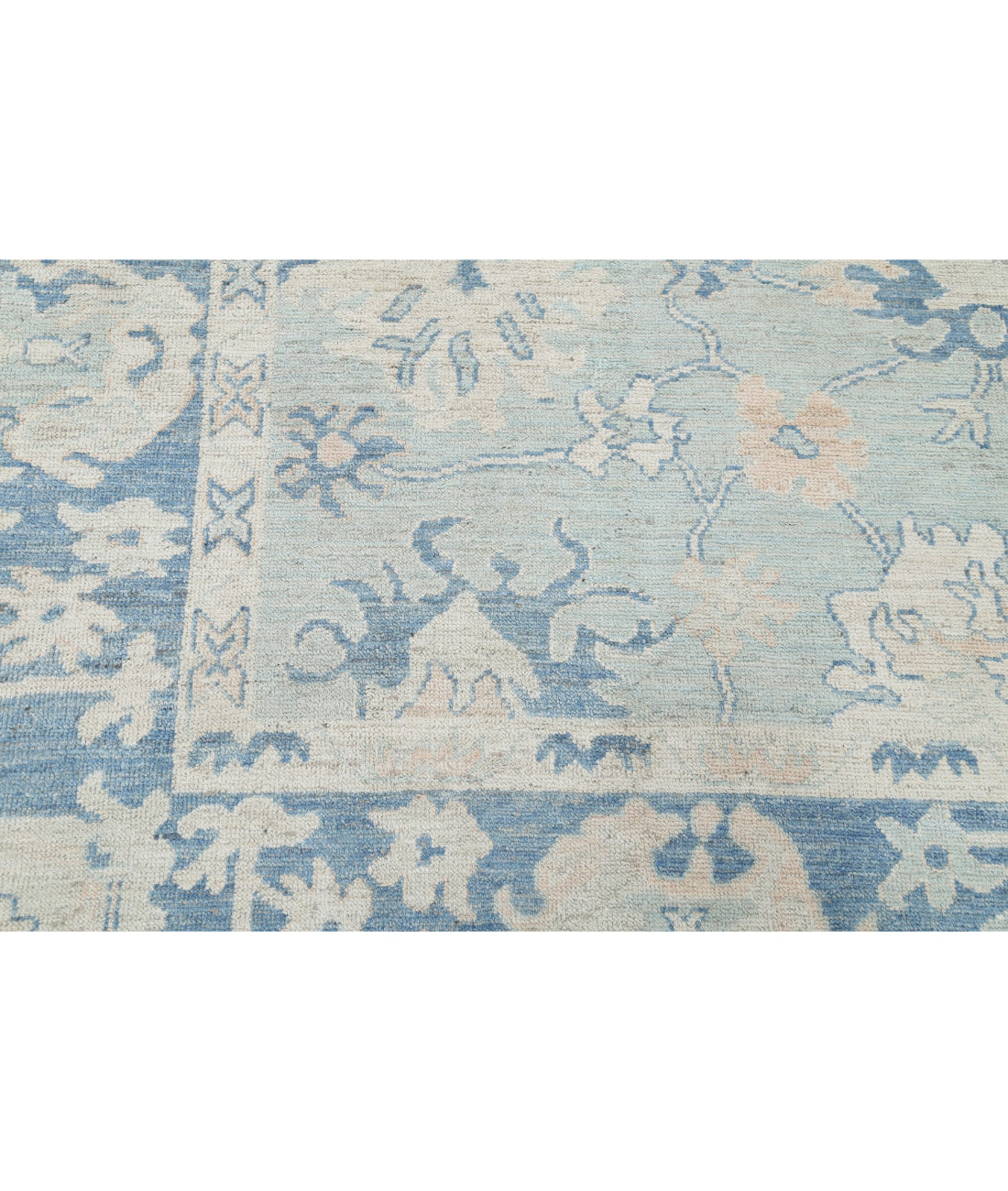 Oushak 8'2'' X 9'10'' Hand-Knotted Wool Rug 8'2'' x 9'10'' (245 X 295) / Green / Blue