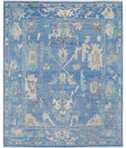 Oushak 8'0'' X 10'0'' Hand-Knotted Wool Rug 8'0'' x 10'0'' (240 X 300) / Blue / Ivory