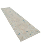 Oushak 3'2'' X 12'11'' Hand-Knotted Wool Rug 3'2'' x 12'11'' (95 X 388) / Taupe / Blue