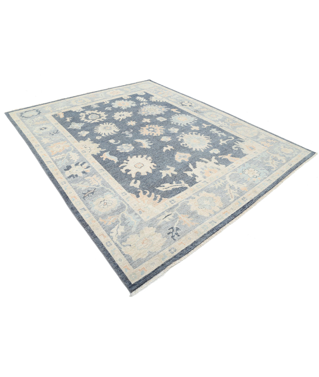 Oushak 8'0'' X 10'0'' Hand-Knotted Wool Rug 8'0'' x 10'0'' (240 X 300) / Grey / Grey