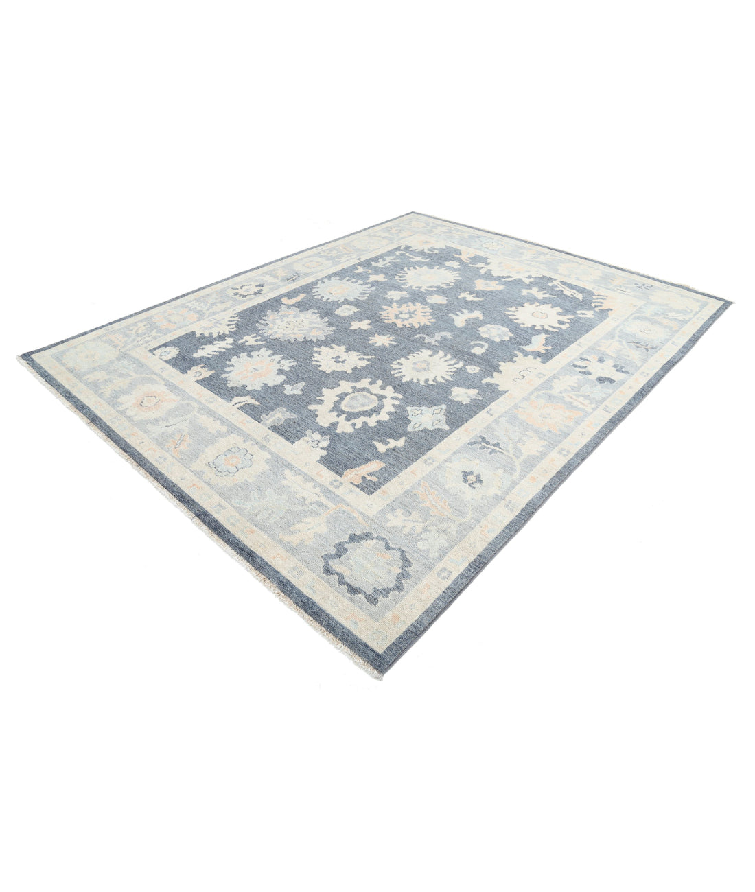 Oushak 8'0'' X 10'0'' Hand-Knotted Wool Rug 8'0'' x 10'0'' (240 X 300) / Grey / Grey