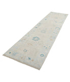 Oushak 3'1'' X 11'7'' Hand-Knotted Wool Rug 3'1'' x 11'7'' (93 X 348) / Taupe / Blue