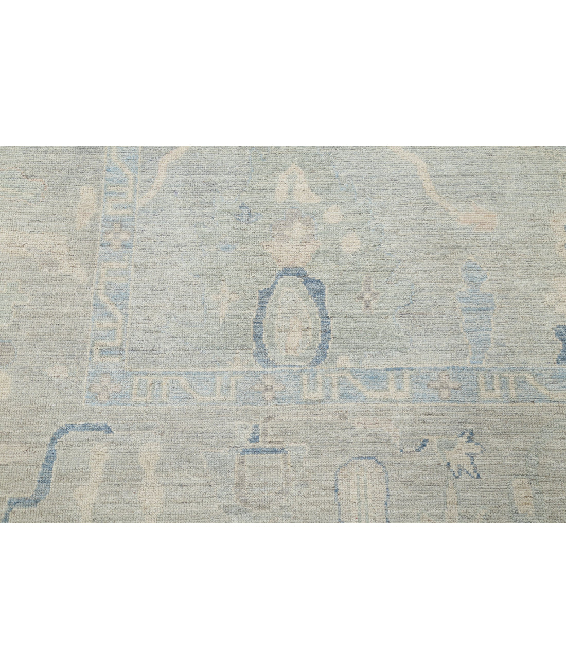 Oushak 7'10'' X 9'9'' Hand-Knotted Wool Rug 7'10'' x 9'9'' (235 X 293) / Grey / Blue