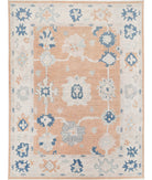 Oushak 9'0'' X 12'0'' Hand-Knotted Wool Rug 9'0'' x 12'0'' (270 X 360) / Rust / Blue