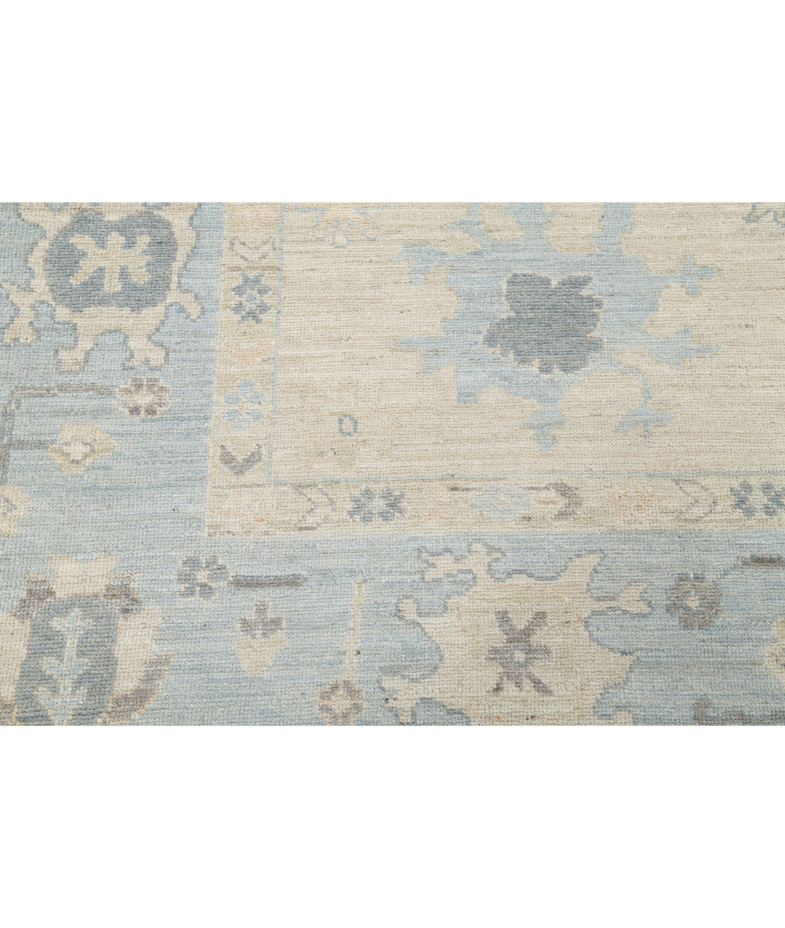 Oushak 8'2'' X 9'8'' Hand-Knotted Wool Rug 8'2'' x 9'8'' (245 X 290) / Taupe / Blue