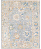 Oushak 8'0'' X 9'11'' Hand-Knotted Wool Rug 8'0'' x 9'11'' (240 X 298) / Blue / Grey