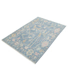 Oushak 4'0'' X 5'10'' Hand-Knotted Wool Rug 4'0'' x 5'10'' (120 X 175) / Blue / Blue