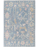 Oushak 4'0'' X 5'10'' Hand-Knotted Wool Rug 4'0'' x 5'10'' (120 X 175) / Blue / Blue