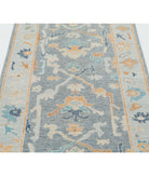 Oushak 2'10'' X 9'4'' Hand-Knotted Wool Rug 2'10'' x 9'4'' (85 X 280) / Grey / Blue