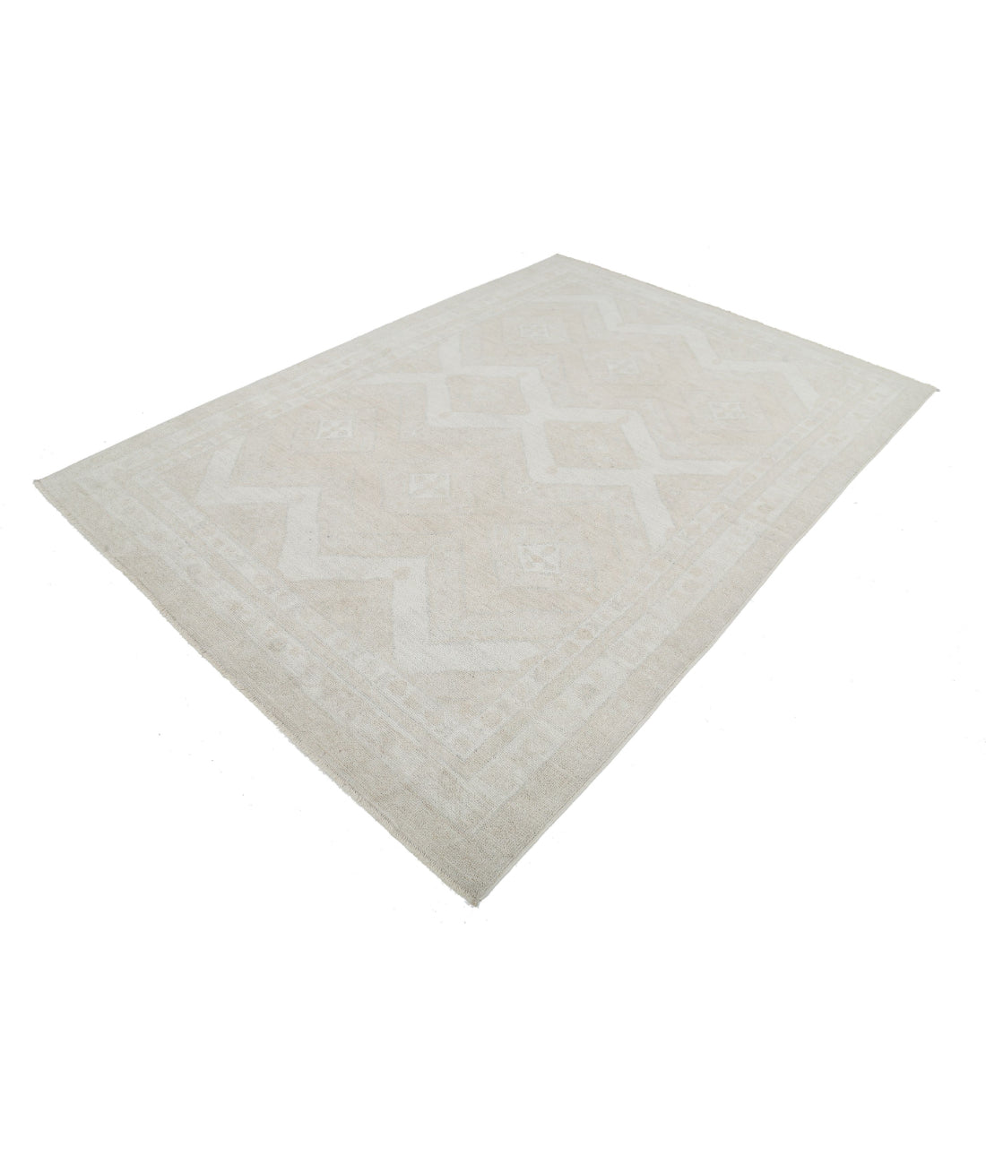 Oushak 6'2'' X 8'10'' Hand-Knotted Wool Rug 6'2'' x 8'10'' (185 X 265) / Taupe / Ivory