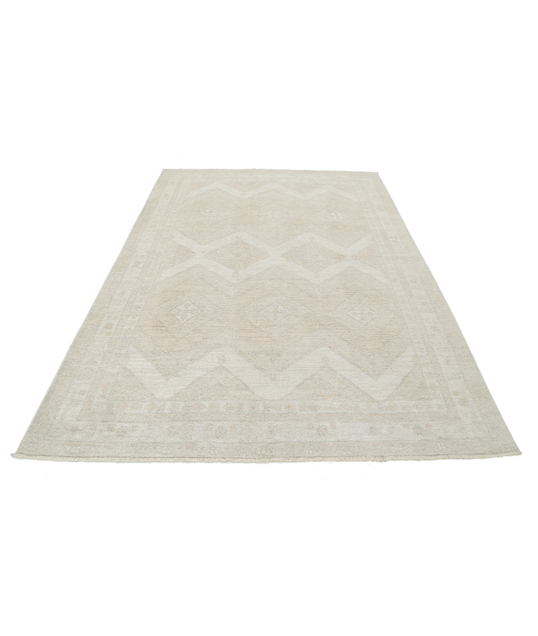 Oushak 6'2'' X 8'10'' Hand-Knotted Wool Rug 6'2'' x 8'10'' (185 X 265) / Taupe / Ivory