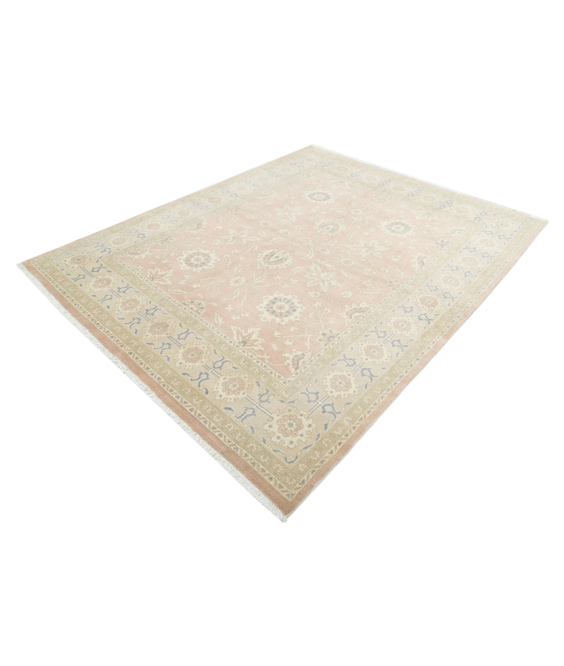 Oushak 6'10'' X 8'5'' Hand-Knotted Wool Rug 6'10'' x 8'5'' (205 X 253) / Peach / Taupe