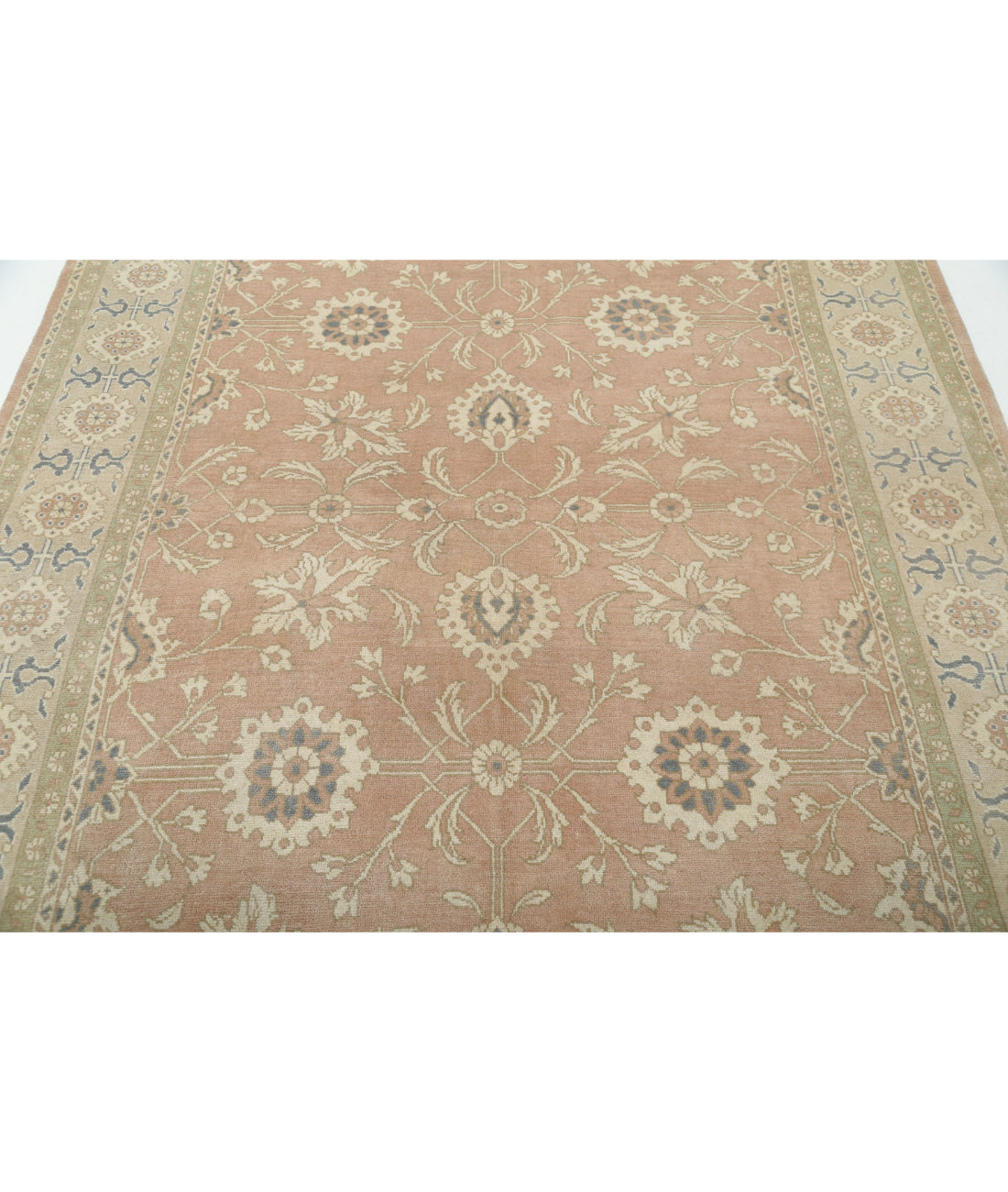 Oushak 6'10'' X 8'5'' Hand-Knotted Wool Rug 6'10'' x 8'5'' (205 X 253) / Peach / Taupe