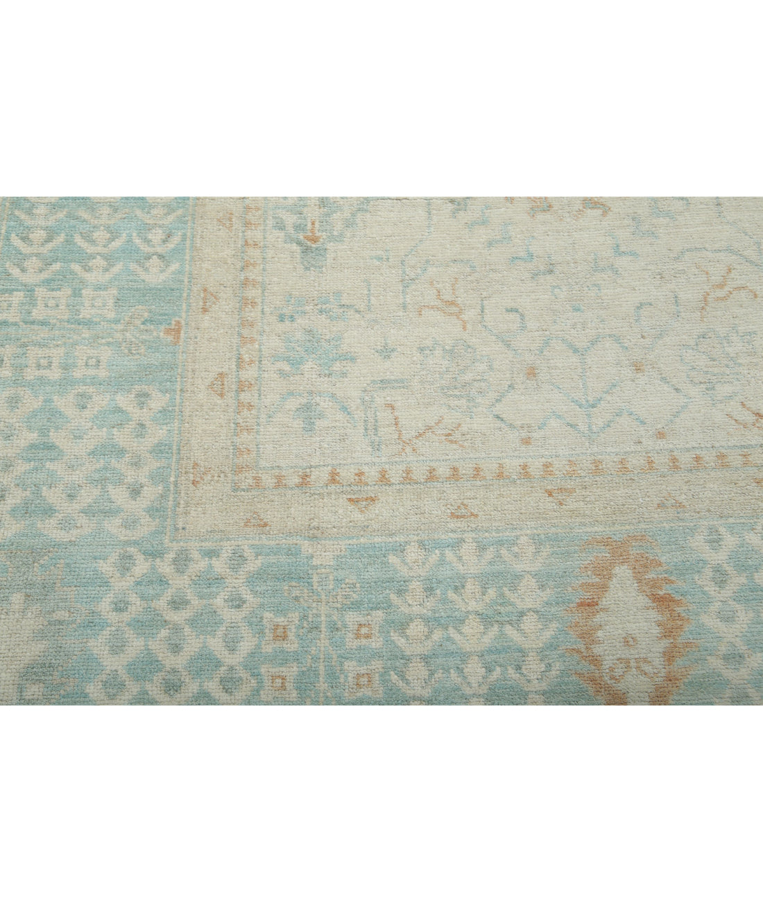 Oushak 9'1'' X 12'2'' Hand-Knotted Wool Rug 9'1'' x 12'2'' (273 X 365) / Ivory / Green