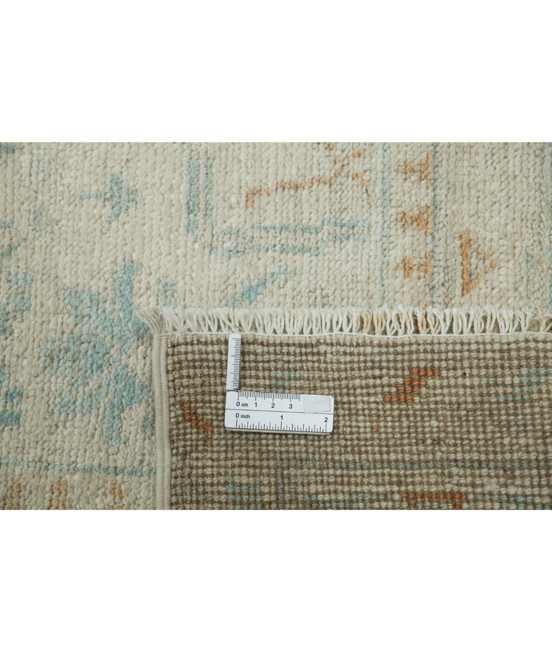 Oushak 9'1'' X 12'2'' Hand-Knotted Wool Rug 9'1'' x 12'2'' (273 X 365) / Ivory / Green