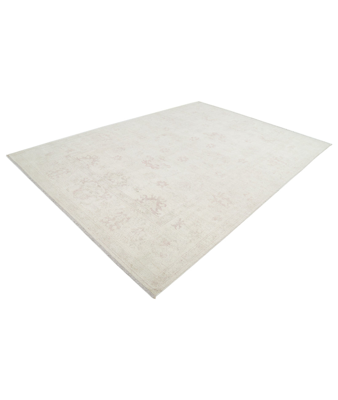 Oushak 8'6'' X 12'2'' Hand-Knotted Wool Rug 8'6'' x 12'2'' (255 X 365) / Ivory / Ivory