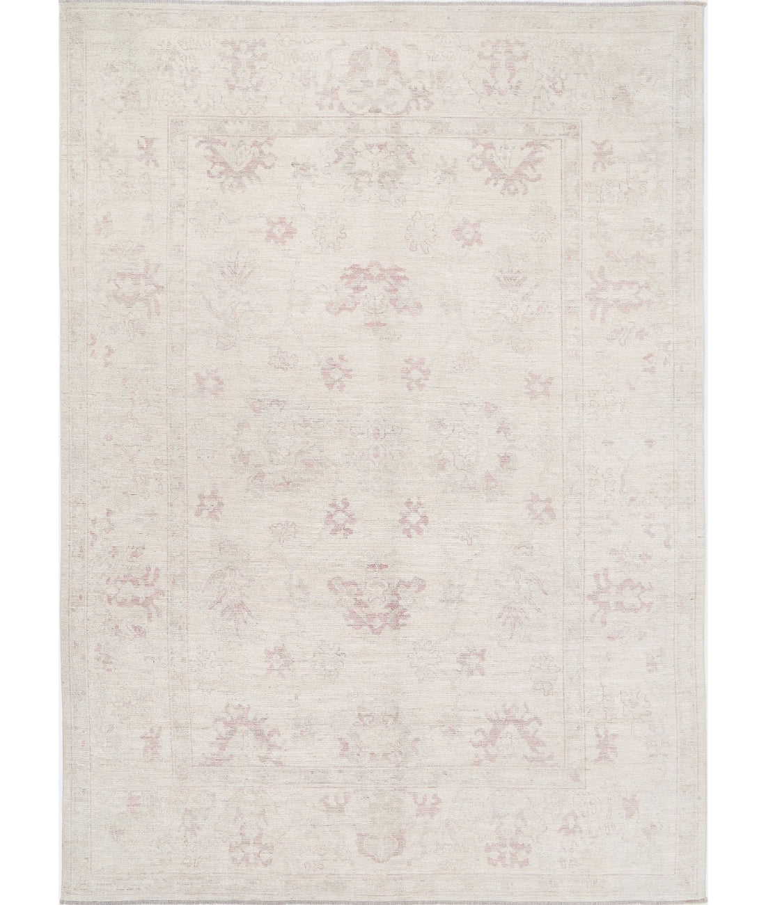 Oushak 8'6'' X 12'2'' Hand-Knotted Wool Rug 8'6'' x 12'2'' (255 X 365) / Ivory / Ivory