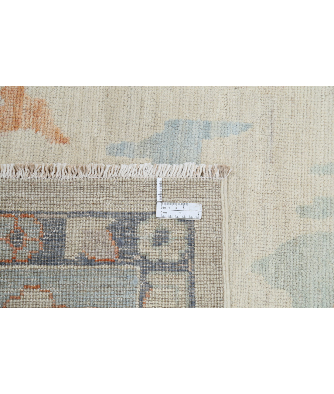 Oushak 9'2'' X 11'10'' Hand-Knotted Wool Rug 9'2'' x 11'10'' (275 X 355) / Ivory / Blue