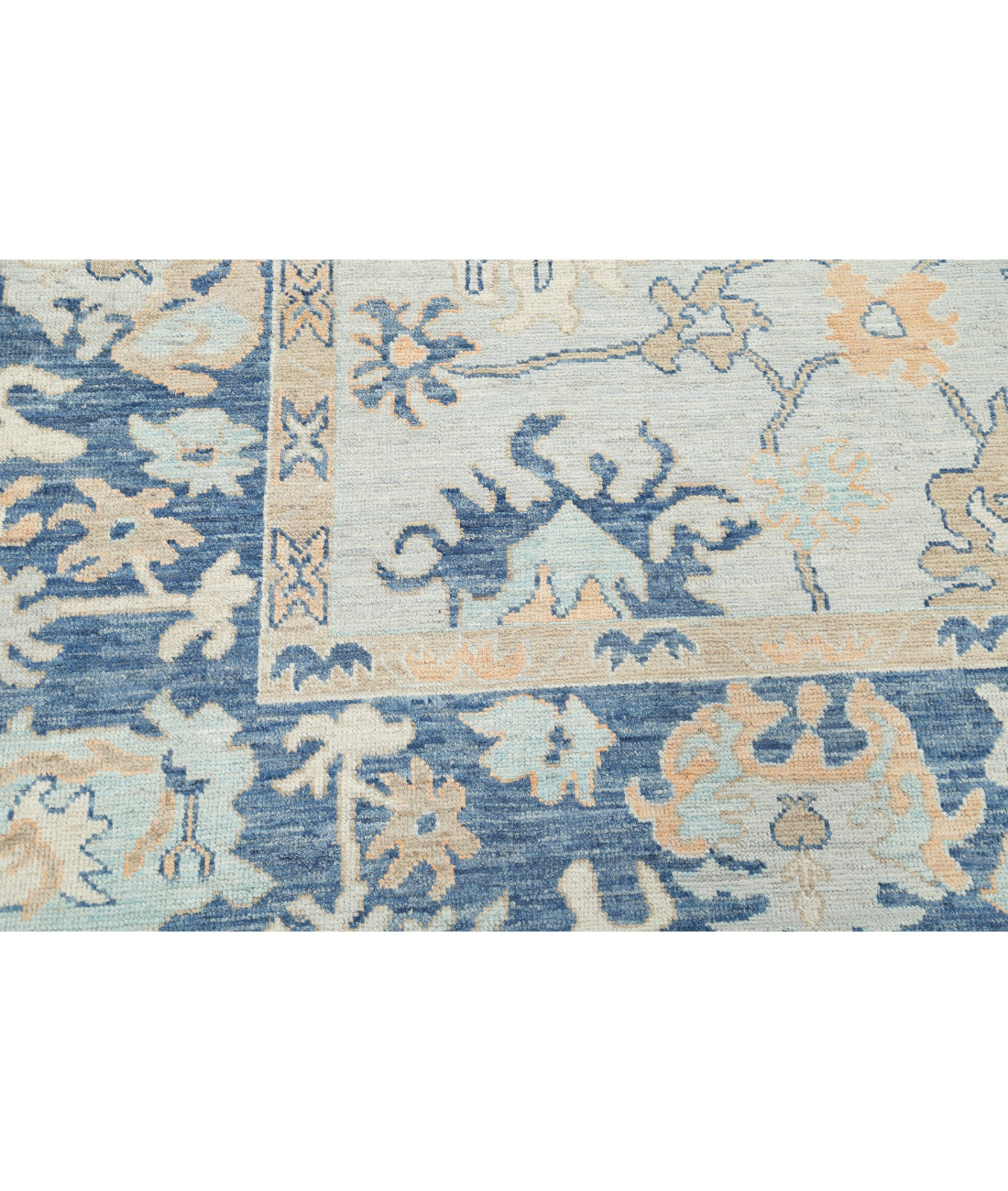 Oushak 8'1'' X 9'10'' Hand-Knotted Wool Rug 8'1'' x 9'10'' (243 X 295) / Blue / Blue