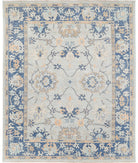 Oushak 8'1'' X 9'10'' Hand-Knotted Wool Rug 8'1'' x 9'10'' (243 X 295) / Blue / Blue