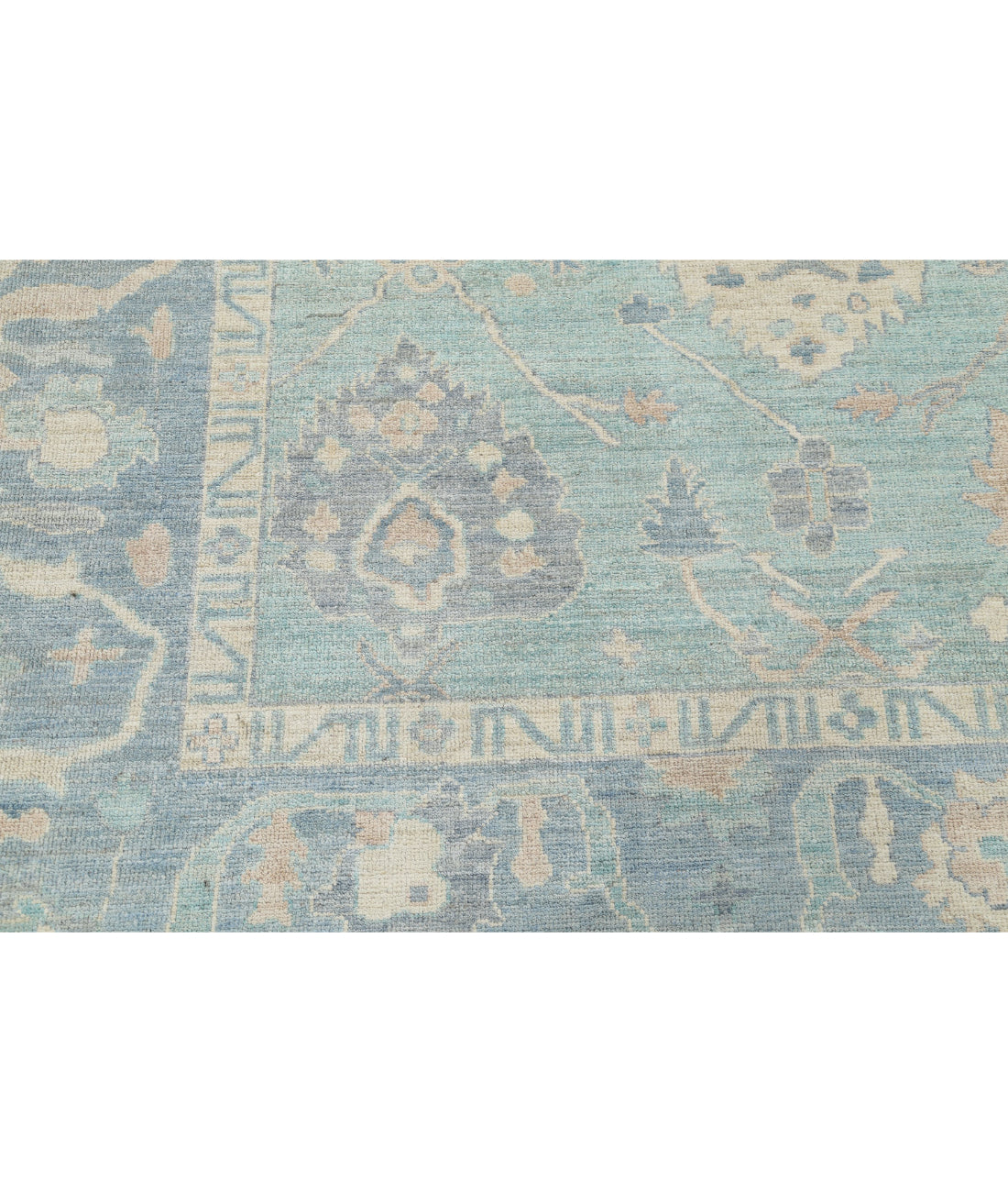 Oushak 9'3'' X 11'9'' Hand-Knotted Wool Rug 9'3'' x 11'9'' (278 X 353) / Green / Blue