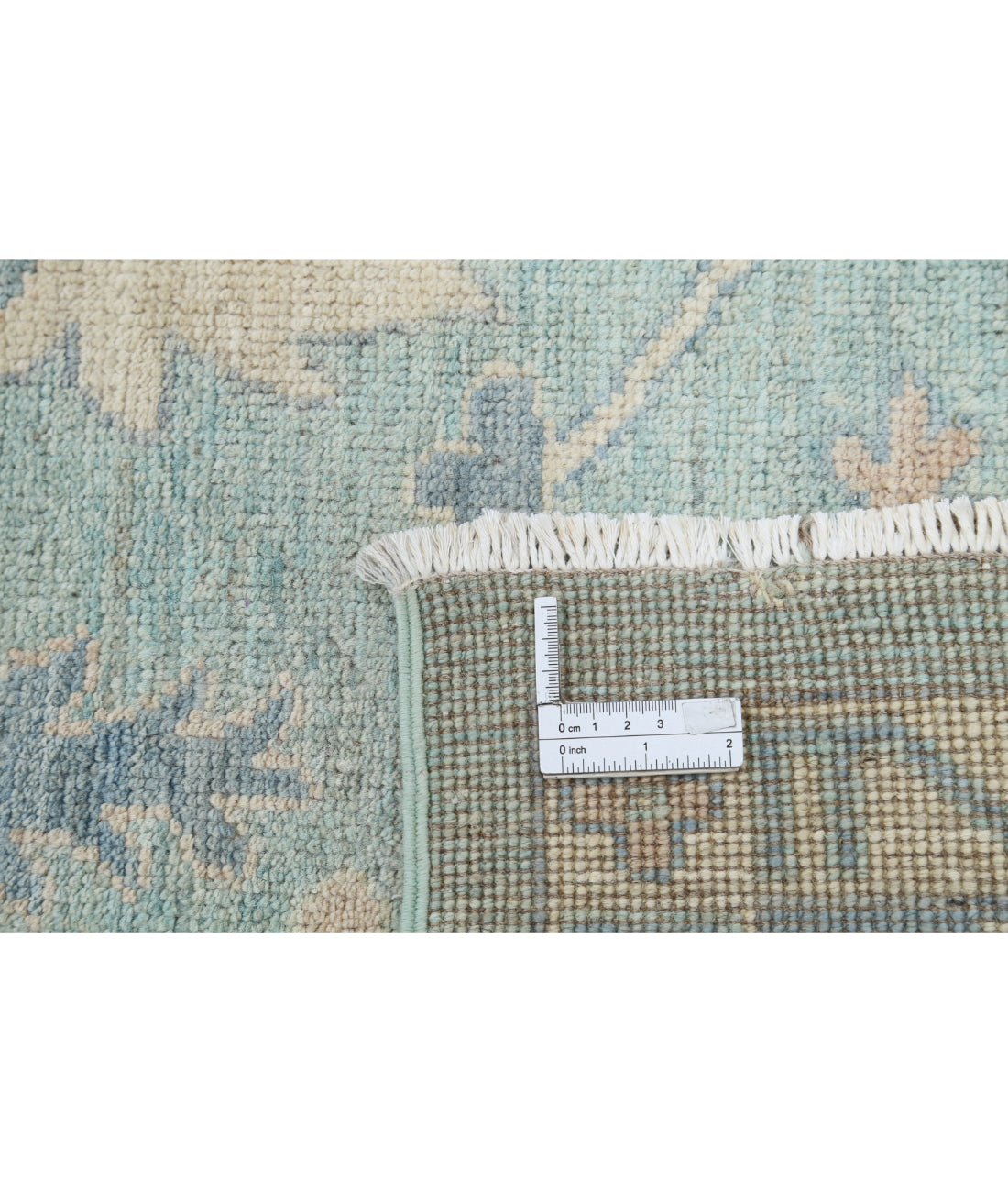 Oushak 9'3'' X 11'9'' Hand-Knotted Wool Rug 9'3'' x 11'9'' (278 X 353) / Green / Blue