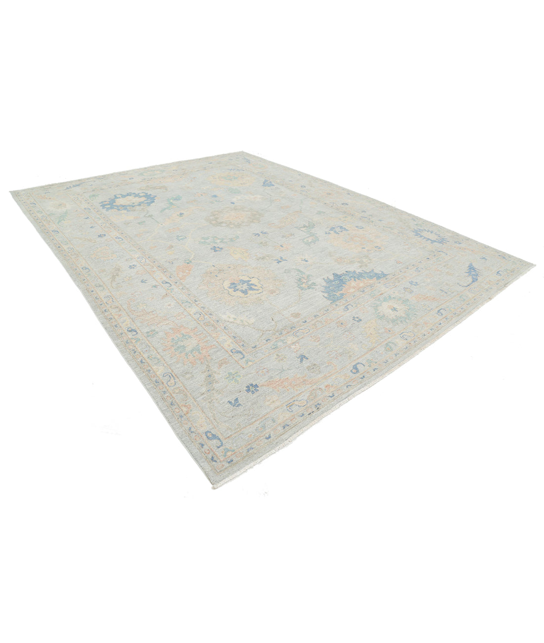 Oushak 10'0'' X 13'3'' Hand-Knotted Wool Rug 10'0'' x 13'3'' (300 X 398) / Grey / Grey