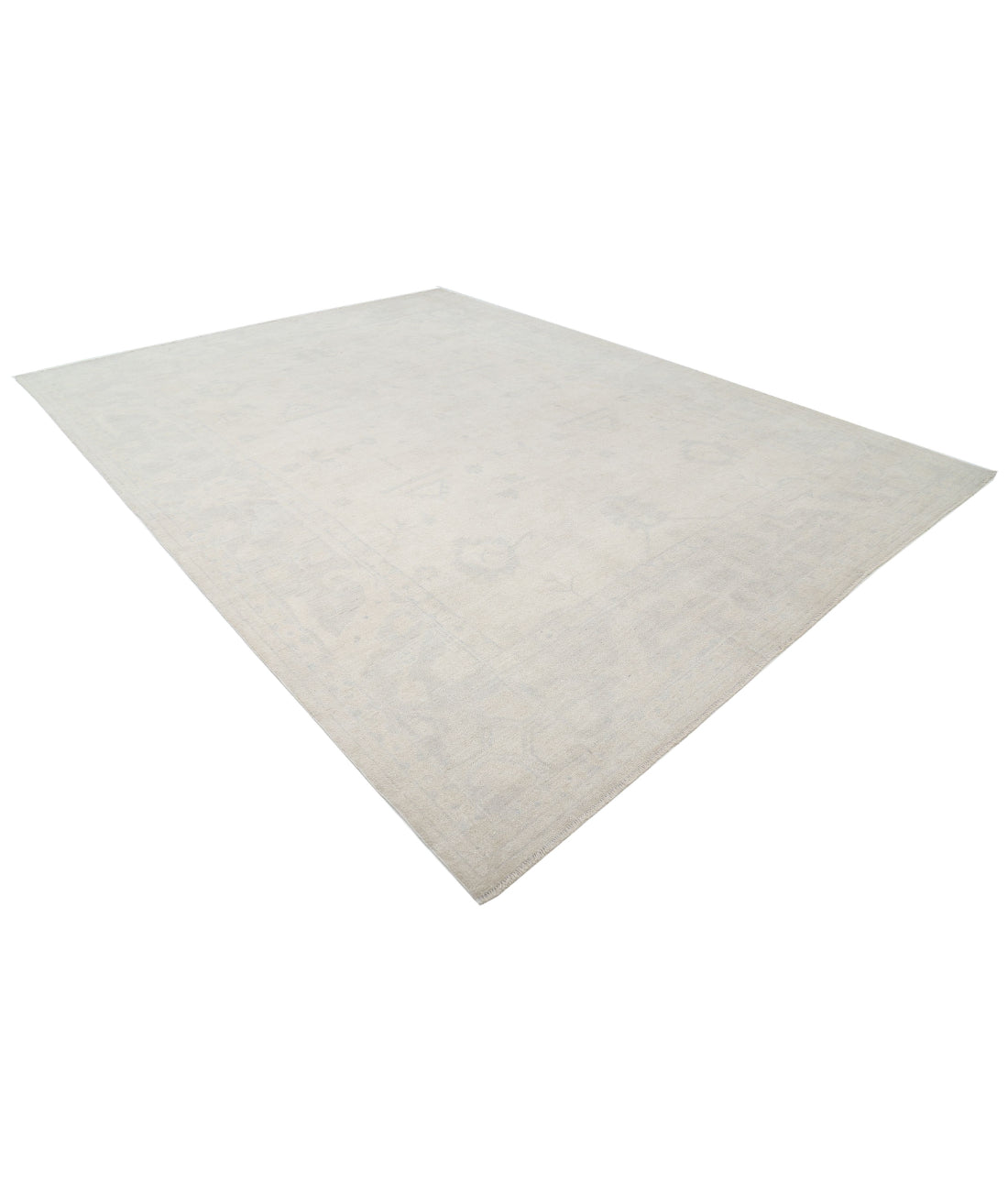 Oushak 10'6'' X 13'11'' Hand-Knotted Wool Rug 10'6'' x 13'11'' (315 X 418) / Ivory / Grey