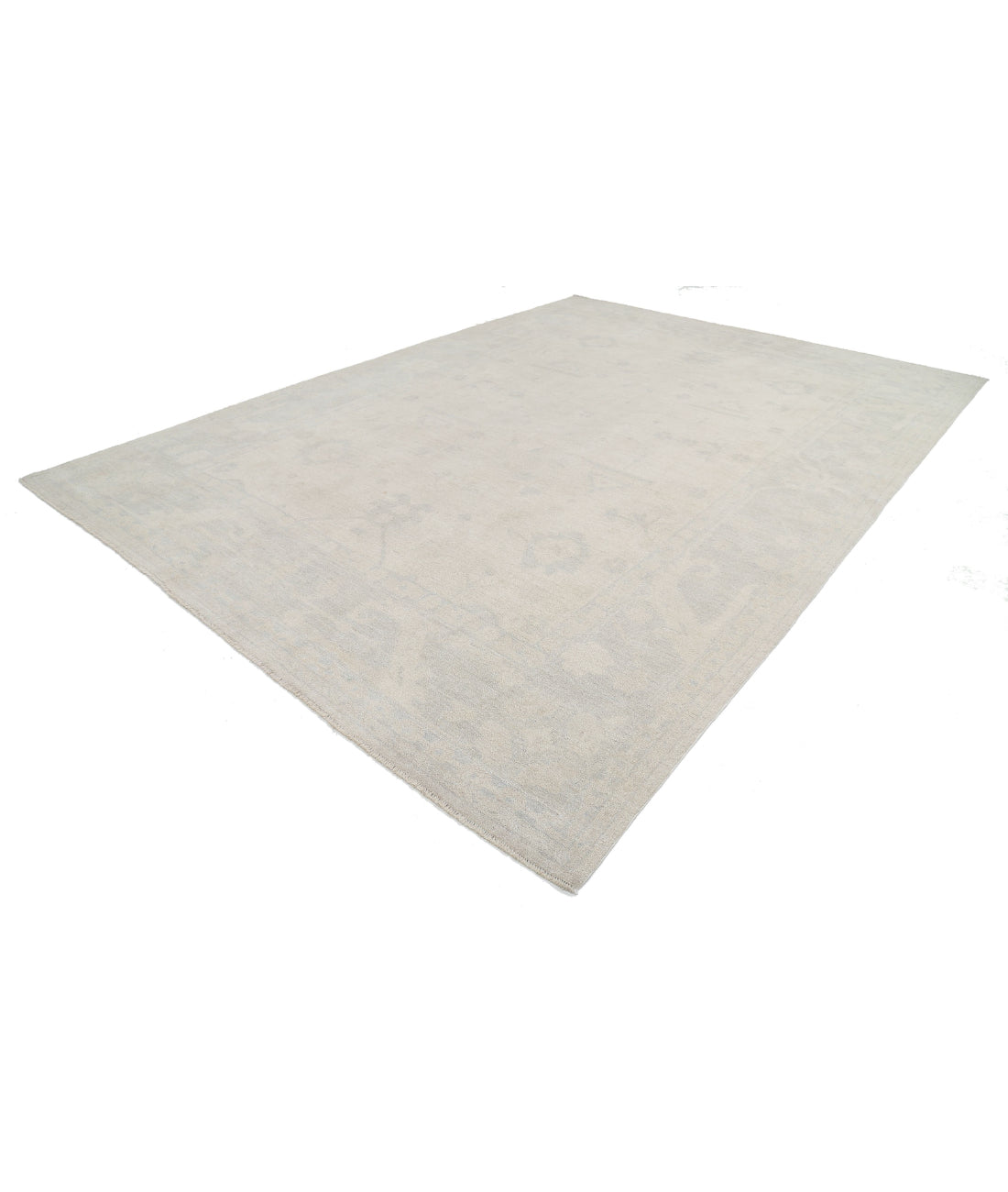 Oushak 10'6'' X 13'11'' Hand-Knotted Wool Rug 10'6'' x 13'11'' (315 X 418) / Ivory / Grey