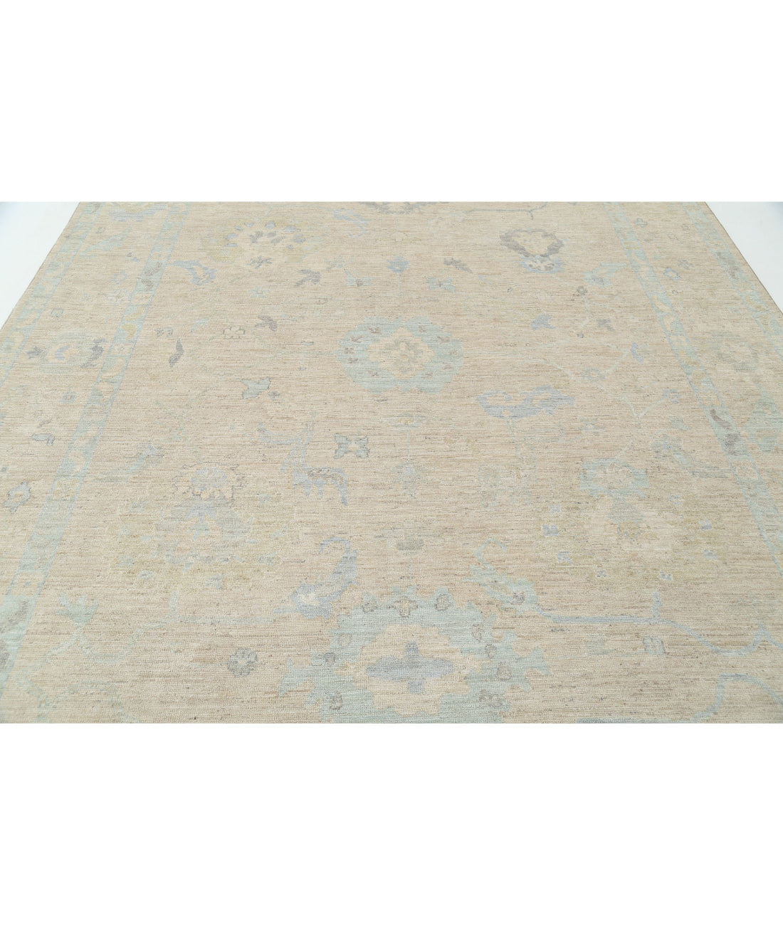 Oushak 9'0'' X 11'10'' Hand-Knotted Wool Rug 9'0'' x 11'10'' (270 X 355) / Beige / Blue