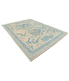 Oushak 8'9'' X 11'7'' Hand-Knotted Wool Rug 8'9'' x 11'7'' (263 X 348) / Beige / Blue