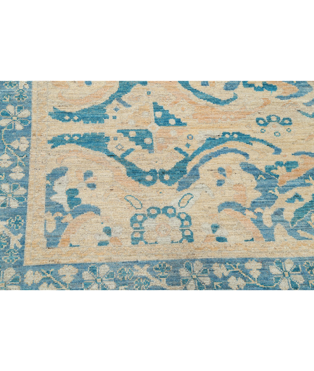 Oushak 8'9'' X 11'7'' Hand-Knotted Wool Rug 8'9'' x 11'7'' (263 X 348) / Beige / Blue