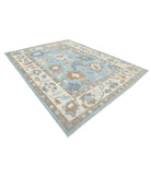 Oushak 9'0'' X 11'10'' Hand-Knotted Wool Rug 9'0'' x 11'10'' (270 X 355) / Blue / Ivory