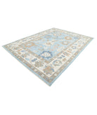 Oushak 9'0'' X 11'10'' Hand-Knotted Wool Rug 9'0'' x 11'10'' (270 X 355) / Blue / Ivory