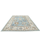 Oushak 9'0'' X 11'10'' Hand-Knotted Wool Rug 9'0'' x 11'10'' (270 X 355) / Blue / Ivory