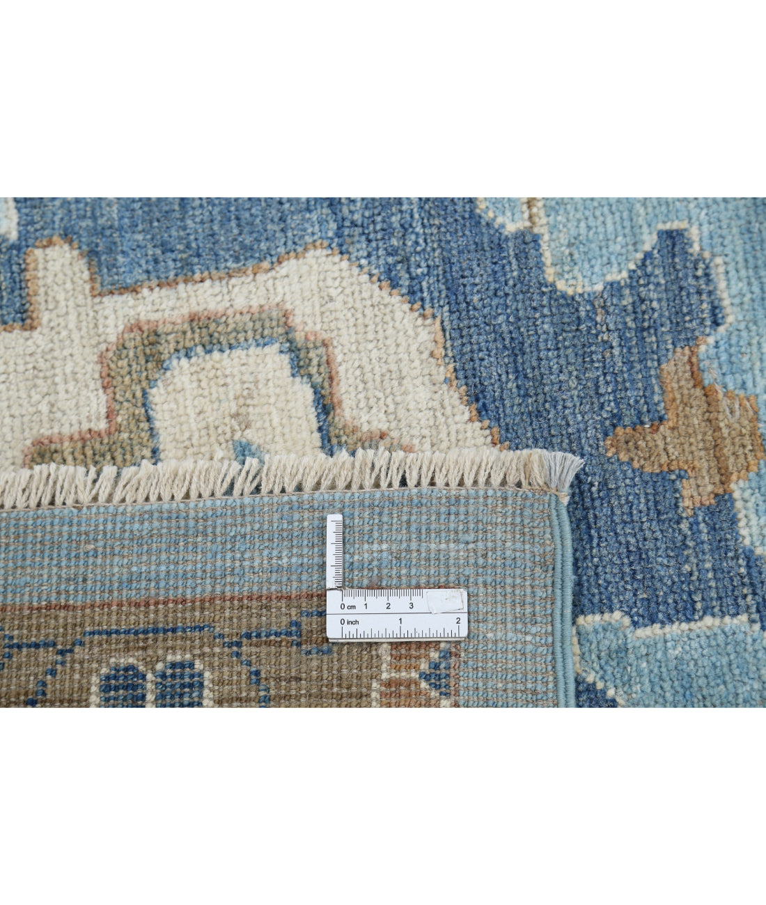 Oushak 9'0'' X 11'10'' Hand-Knotted Wool Rug 9'0'' x 11'10'' (270 X 355) / Blue / Ivory