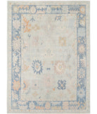 Oushak 10'4'' X 14'2'' Hand-Knotted Wool Rug 10'4'' x 14'2'' (310 X 425) / Blue / Blue