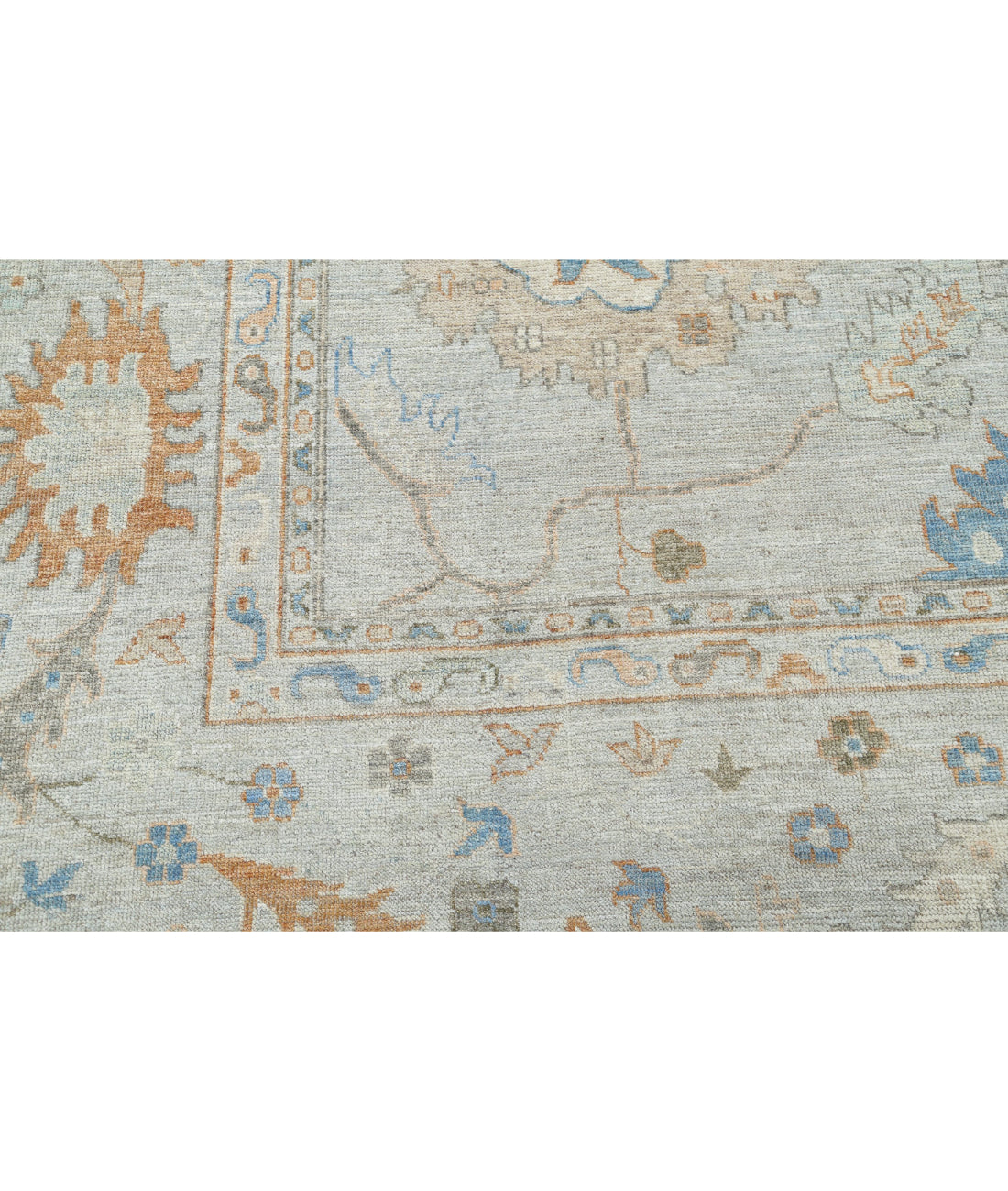 Oushak 10'2'' X 14'0'' Hand-Knotted Wool Rug 10'2'' x 14'0'' (305 X 420) / Blue / Blue