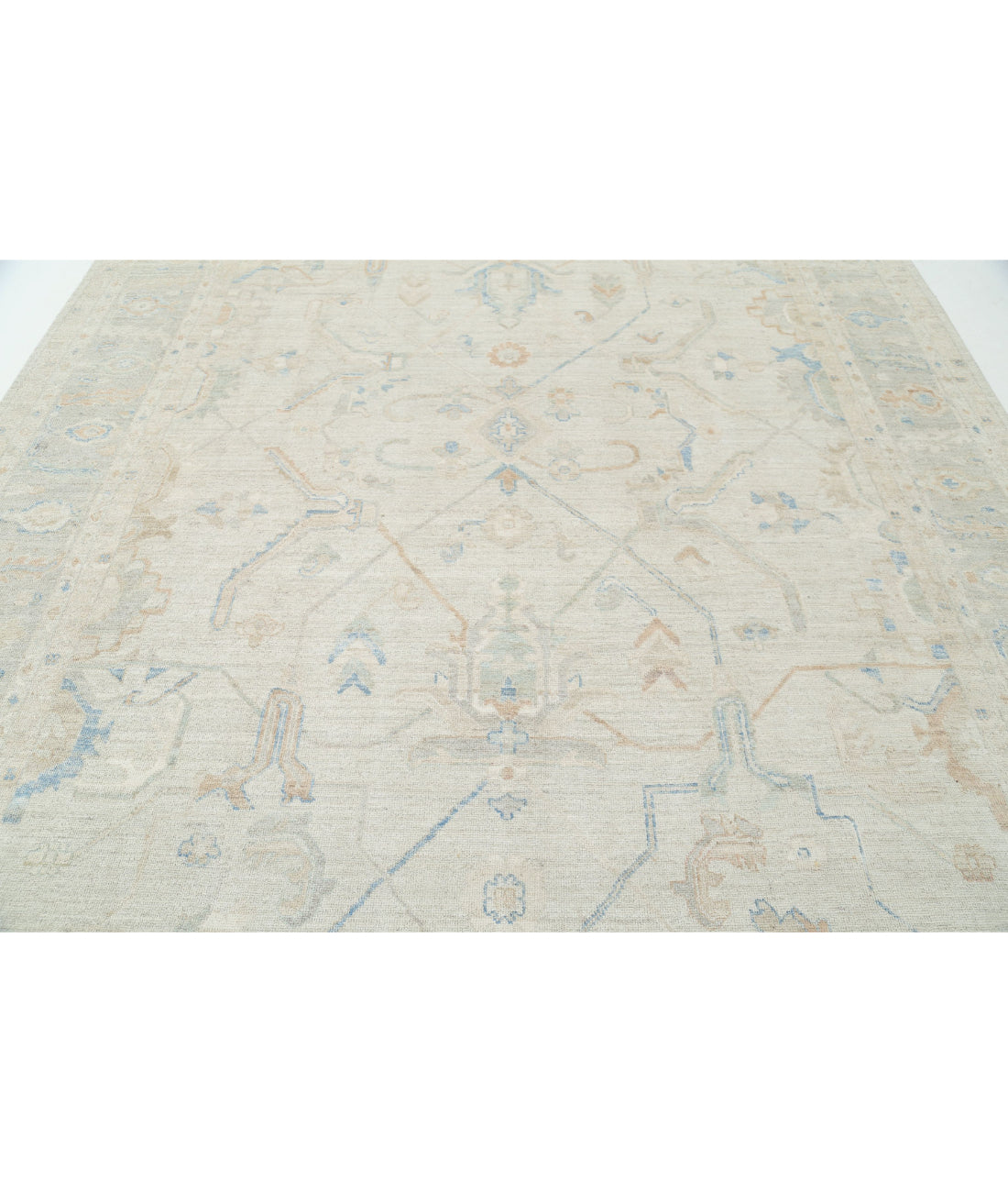 Oushak 9'0'' X 11'11'' Hand-Knotted Wool Rug 9'0'' x 11'11'' (270 X 358) / Silver / Grey