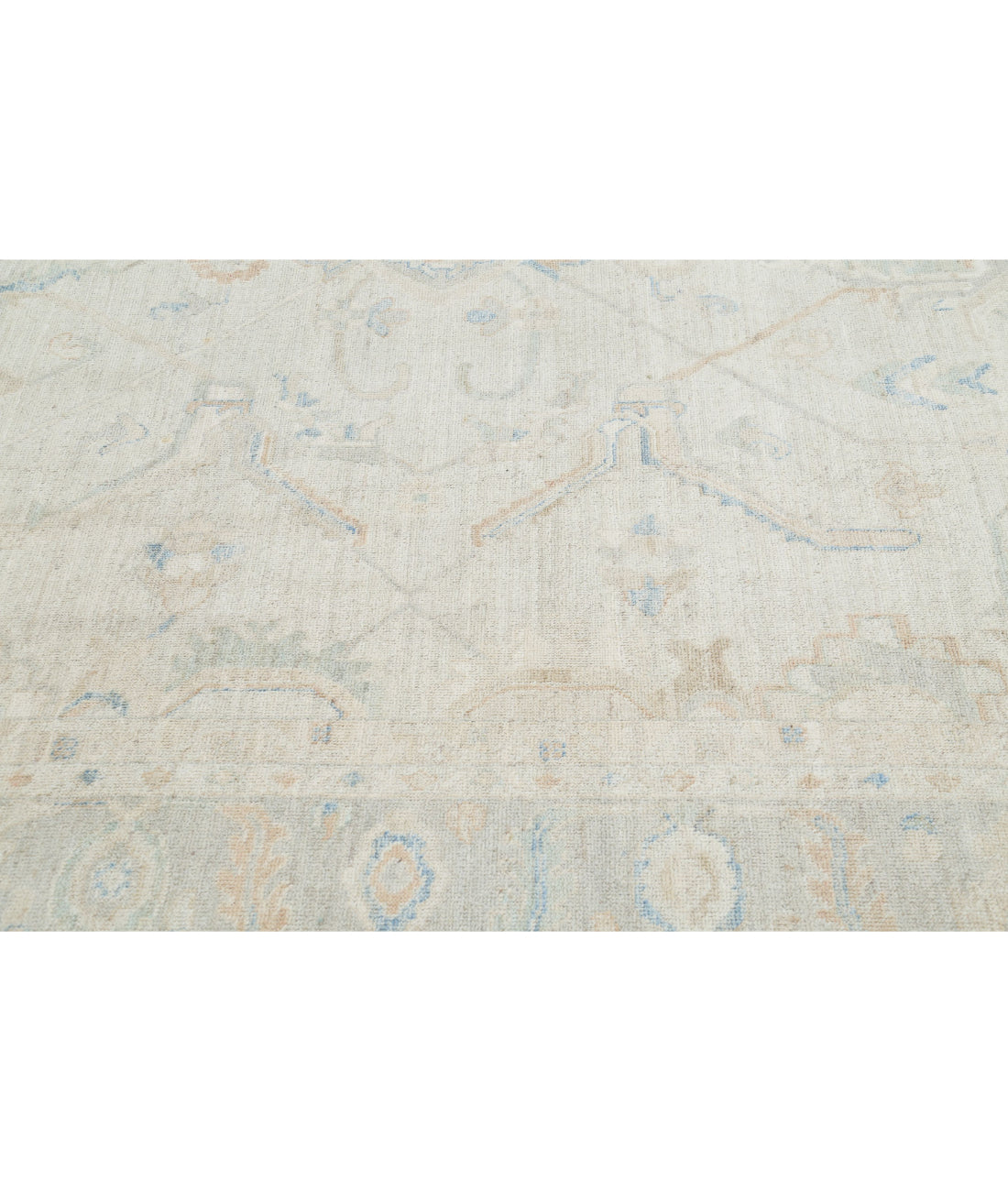 Oushak 9'0'' X 11'11'' Hand-Knotted Wool Rug 9'0'' x 11'11'' (270 X 358) / Silver / Grey