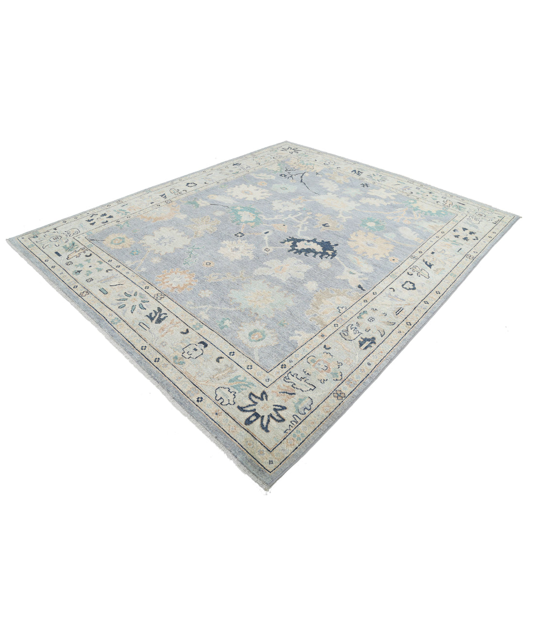 Oushak 8'1'' X 9'9'' Hand-Knotted Wool Rug 8'1'' x 9'9'' (243 X 293) / Grey / Ivory