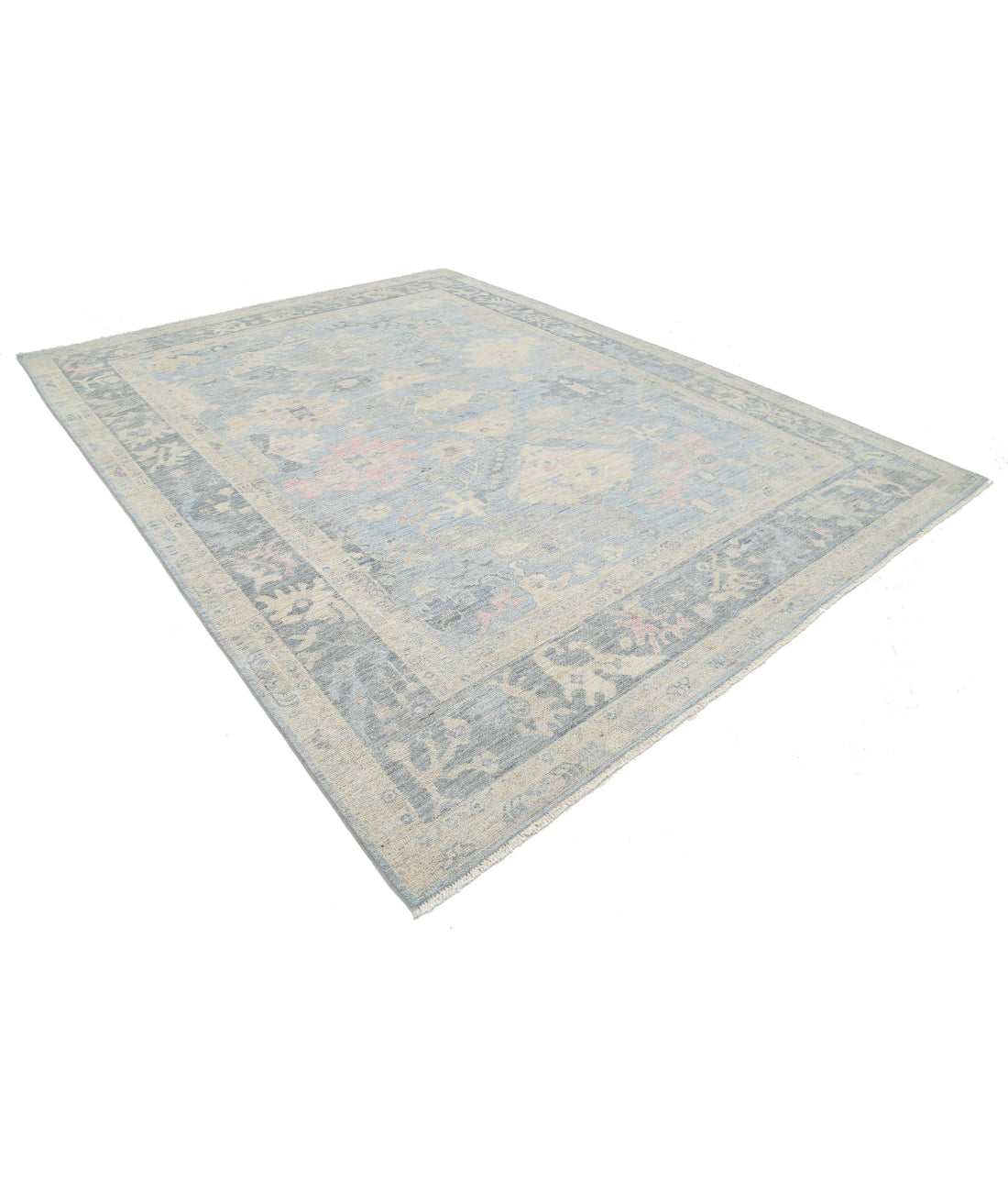 Oushak 9'2'' X 12'0'' Hand-Knotted Wool Rug 9'2'' x 12'0'' (275 X 360) / Blue / Grey