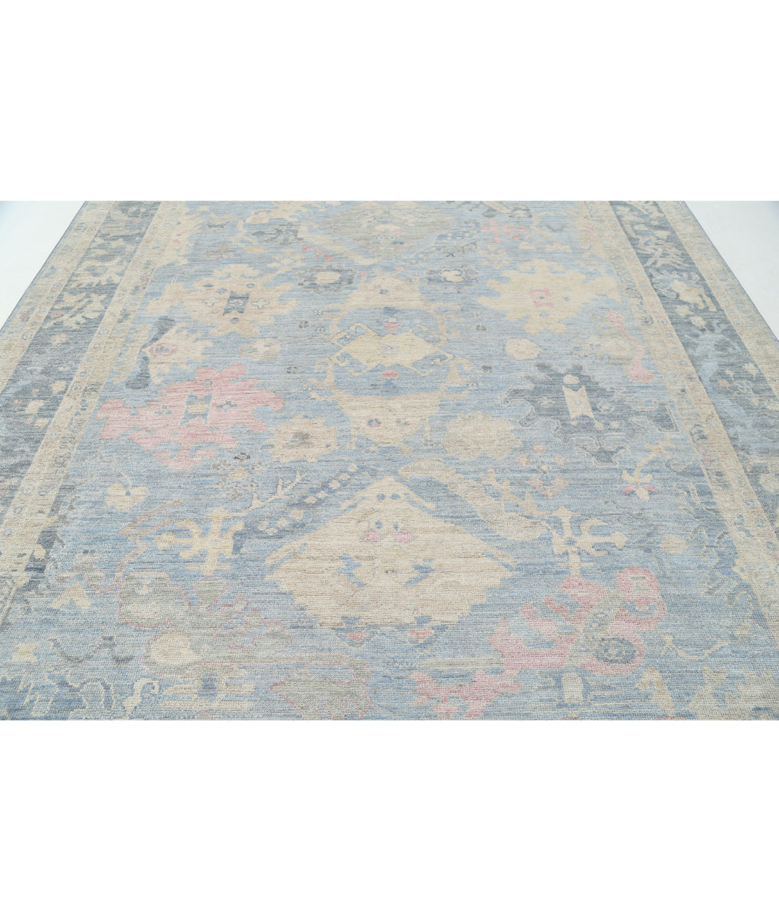 Oushak 9'2'' X 12'0'' Hand-Knotted Wool Rug 9'2'' x 12'0'' (275 X 360) / Blue / Grey