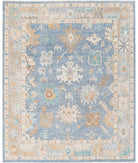 Oushak 8'3'' X 9'11'' Hand-Knotted Wool Rug 8'3'' x 9'11'' (248 X 298) / Blue / Grey