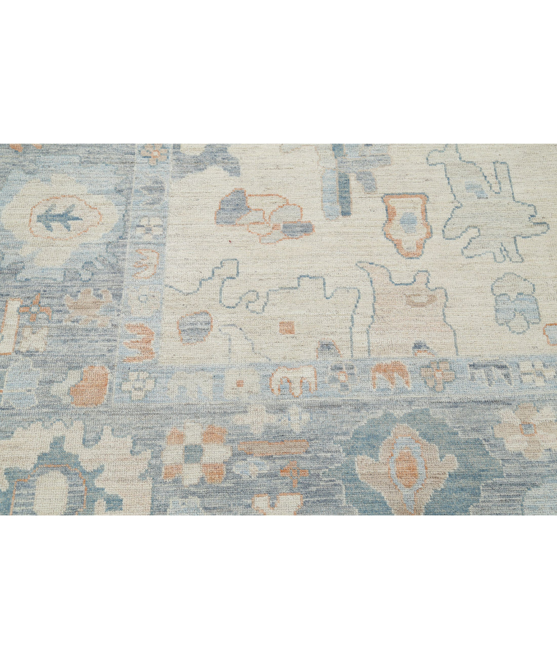 Oushak 9'10'' X 13'8'' Hand-Knotted Wool Rug 9'10'' x 13'8'' (295 X 410) / Ivory / Grey